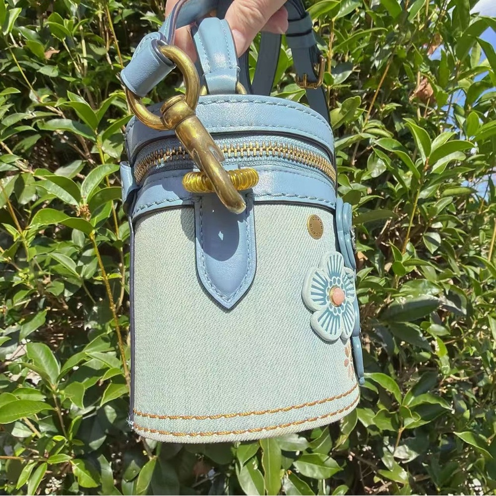 Coach Trail Bag Blue Denim with Tea Rose 53740 - Picture 6 of 12